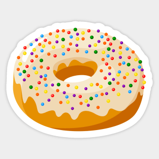 Vanilla Glazed Donut with Sprinkles Sticker